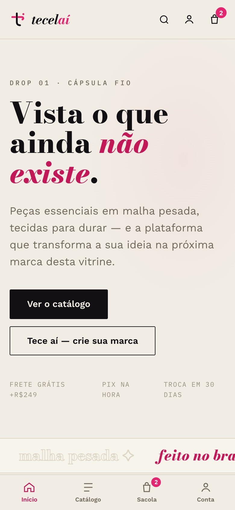 Experiência mobile