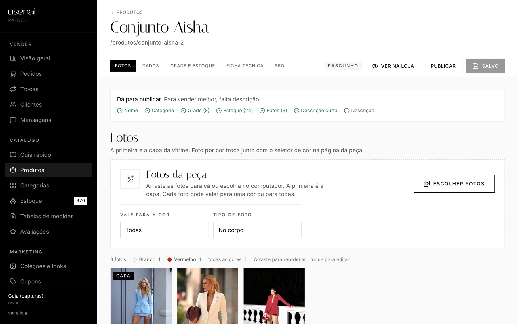 A faixa no topo mostra o que falta para a peça poder ir ao ar